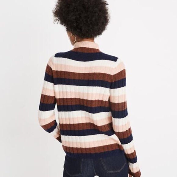NWT Madewell Pullover Evercrest Alpaca Wool Blend Striped Sweater S - Picture 5 of 11